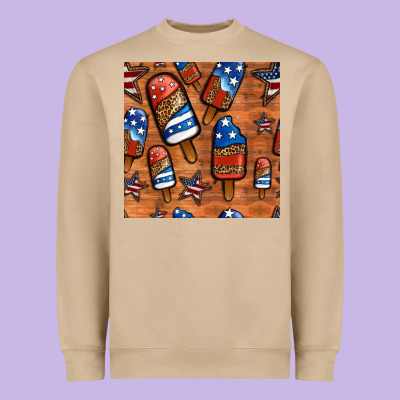 Patriotic Popsicles Seamless Pattern Heavyweight Sweatshirt Designed By Hra Design Shop