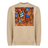 Mushroom patriotic popsicles seamless pattern Heavyweight Sweatshirt - HRA Design Shop