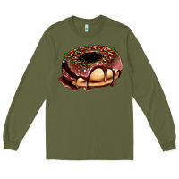 Army Green chocolate donut with candies Long Sleeve Tee - AdoDesignShop