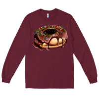 Burgundy chocolate donut with candies Long Sleeve Tee - AdoDesignShop