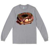 Heather Grey chocolate donut with candies Long Sleeve Tee - AdoDesignShop