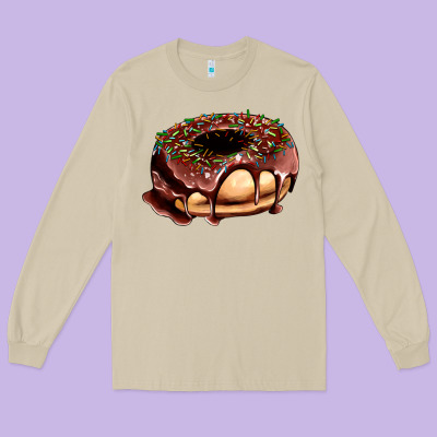 Chocolate Donut With Candies Long Sleeve Tee Designed By Adodesignshop