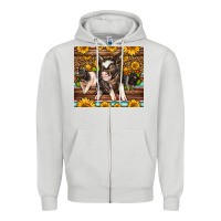 Dove Grey Western Cute Hampshire Pigs Zipper Hoodie - LillyAllenDesigns