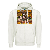Oatmeal Heather Western Cute Hampshire Pigs Zipper Hoodie - LillyAllenDesigns