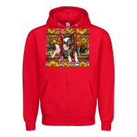 Red Western Cute Hampshire Pigs Zipper Hoodie - LillyAllenDesigns