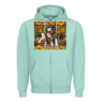 Seafoam Western Cute Hampshire Pigs Zipper Hoodie - LillyAllenDesigns