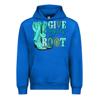 Cobalt Give Cancer the boot Ovarian Cancer teal ribbon Urban Hoodie - NancyCooperArtShop