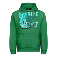 Emerald Give Cancer the boot Ovarian Cancer teal ribbon Urban Hoodie - NancyCooperArtShop