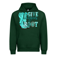 Forest Green Give Cancer the boot Ovarian Cancer teal ribbon Urban Hoodie - NancyCooperArtShop