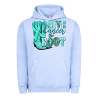 Give Cancer The Boot Ovarian Cancer Teal Ribbon Urban Hoodie | Teevron
