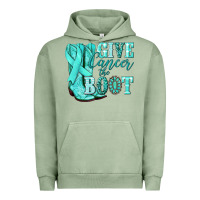 Pigment Oil Green Give Cancer the boot Ovarian Cancer teal ribbon Urban Hoodie - NancyCooperArtShop