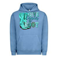 Pigment Pebble Blue Give Cancer the boot Ovarian Cancer teal ribbon Urban Hoodie - NancyCooperArtShop