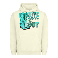 Pigment Pistachio Give Cancer the boot Ovarian Cancer teal ribbon Urban Hoodie - NancyCooperArtShop