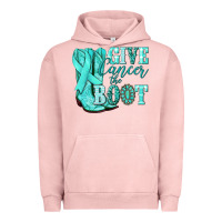 Pigment Salmon Give Cancer the boot Ovarian Cancer teal ribbon Urban Hoodie - NancyCooperArtShop