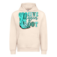 Sandshell Give Cancer the boot Ovarian Cancer teal ribbon Urban Hoodie - NancyCooperArtShop