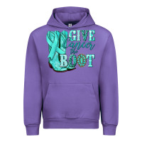 Tulip Give Cancer the boot Ovarian Cancer teal ribbon Urban Hoodie - NancyCooperArtShop