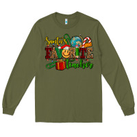 Army Green santa's favorite teacher Long Sleeve Tee - AdoDesignShop