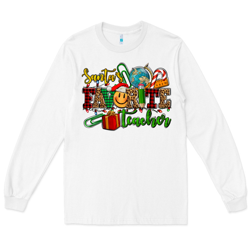 Santa's Favorite Teacher Long Sleeve Tee by AdoDesignShop | Teevron
