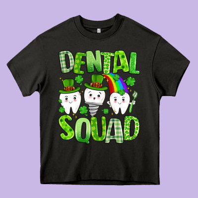 St. Patricks Day Dental Squad Heavy Core Tee Designed By Artiststas