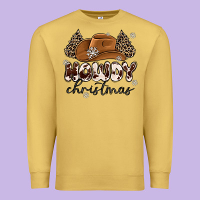 Howdy Christmas Premium Sweatshirt Designed By Maliassmallbusiness