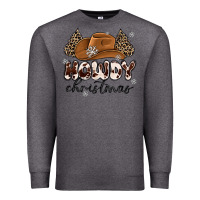 Charcoal Heather howdy christmas Premium Sweatshirt - MaliasSmallBusiness