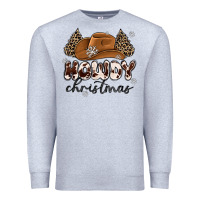 Heather Grey howdy christmas Premium Sweatshirt - MaliasSmallBusiness