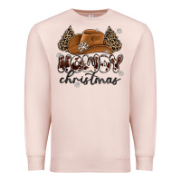 Pale Pink howdy christmas Premium Sweatshirt - MaliasSmallBusiness