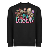 Black He is risen Easter Day Heavyweight Sweatshirt - CowGirlArtShop