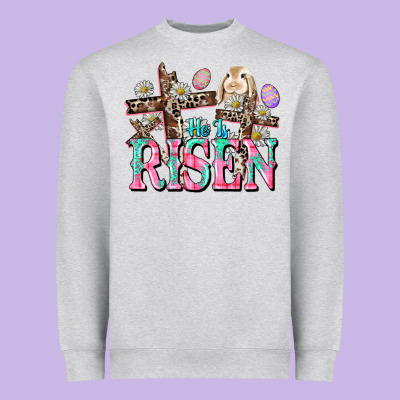 He Is Risen Easter Day Heavyweight Sweatshirt Designed By Cowgirlartshop