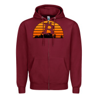 Burgundy bitcoin new orleans retro sunset Zipper Hoodie - Jasminsmagicworld