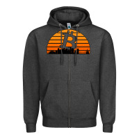 Charcoal Heather bitcoin new orleans retro sunset Zipper Hoodie - Jasminsmagicworld