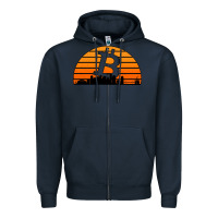 Navy bitcoin new orleans retro sunset Zipper Hoodie - Jasminsmagicworld