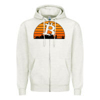Oatmeal Heather bitcoin new orleans retro sunset Zipper Hoodie - Jasminsmagicworld