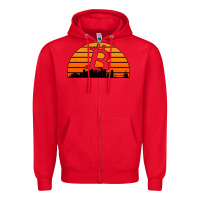 Red bitcoin new orleans retro sunset Zipper Hoodie - Jasminsmagicworld