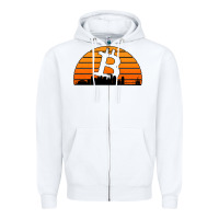 White bitcoin new orleans retro sunset Zipper Hoodie - Jasminsmagicworld