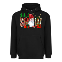 Black let it snow with snowman Heavyweight Hoodie - NancyCooperArtShop