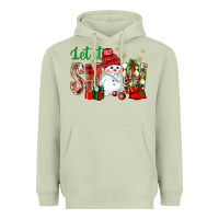 Matcha let it snow with snowman Heavyweight Hoodie - NancyCooperArtShop