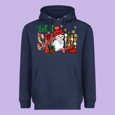 Let It Snow With Snowman Heavyweight Hoodie Designed By Nancycooperartshop
