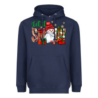Navy let it snow with snowman Heavyweight Hoodie - NancyCooperArtShop
