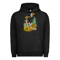 Pigment Black Sunflowers Cow Urban Hoodie - texasbilliewilder