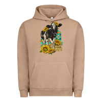 Pigment Burro Sunflowers Cow Urban Hoodie - texasbilliewilder