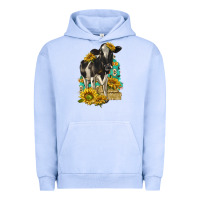 Pigment Grape Ice Sunflowers Cow Urban Hoodie - texasbilliewilder