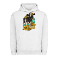 Pigment Lunar Rock Sunflowers Cow Urban Hoodie - texasbilliewilder