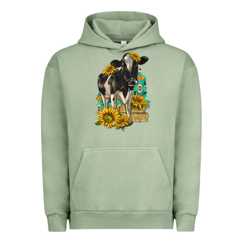 Sunflowers Cow Urban Hoodie by texasbilliewilder | Teevron