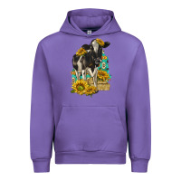 Tulip Sunflowers Cow Urban Hoodie - texasbilliewilder
