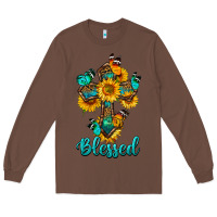 Chestnut cross with butterfly blessed Long Sleeve Tee - BundleAndBundleShop