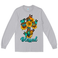 Moon Dust cross with butterfly blessed Long Sleeve Tee - BundleAndBundleShop