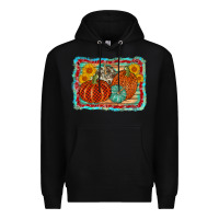 Black pumpkin sunflower Premium Hoodie - AdoDesignShop