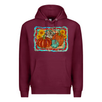 Burgundy pumpkin sunflower Premium Hoodie - AdoDesignShop
