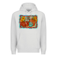 Dove Grey pumpkin sunflower Premium Hoodie - AdoDesignShop